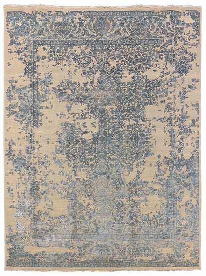 Exclusive Radiance DL-312 Blue Beige  Transitional Hand Knotted Rug