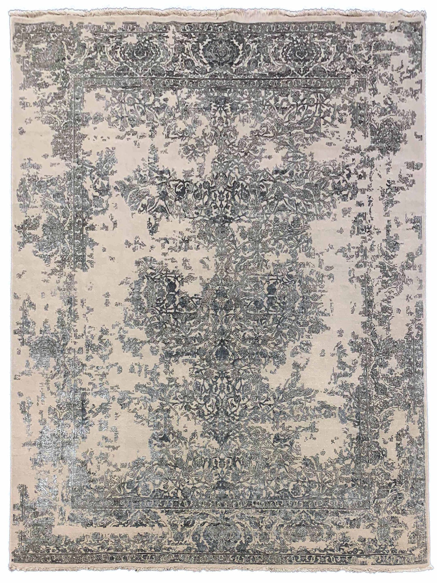 Exclusive Radiance DL-312 Beige Grey  Transitional Hand Knotted Rug