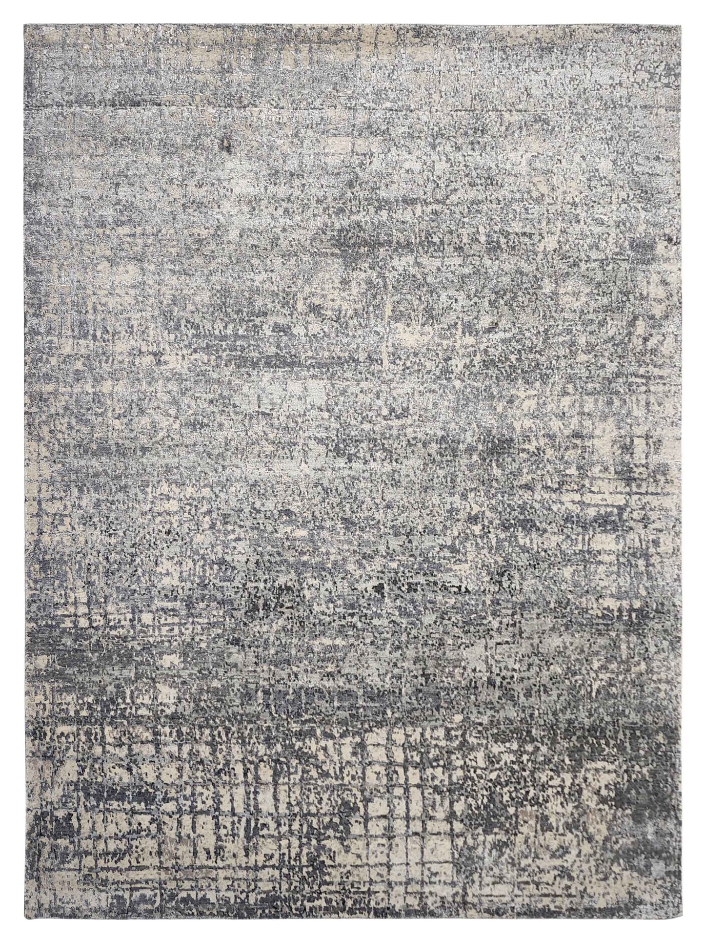 Exclusive Mantra MN-300 Grey Ivory  Contemporary Hand Knotted Rug