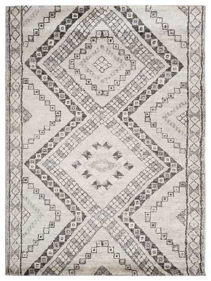 Exclusive Moroccan Mohair MO-9872 Ivory Taupe  Contemporary Hand Knotted Rug