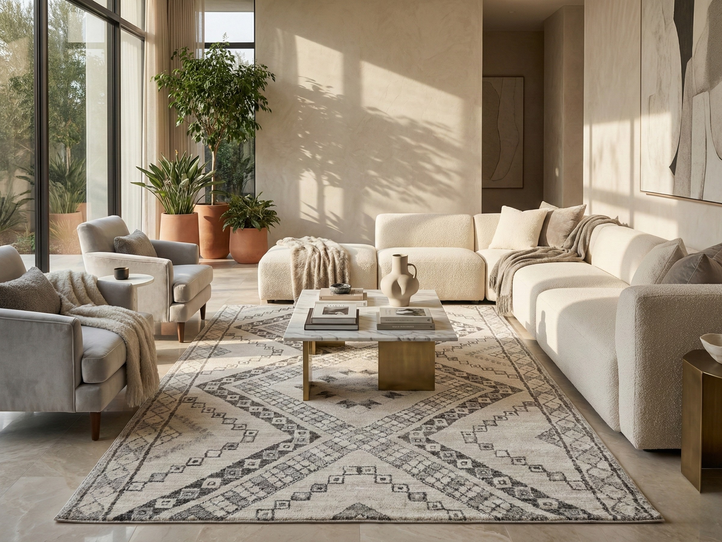 Moroccan Mohair MO-9872 Ivory Taupe