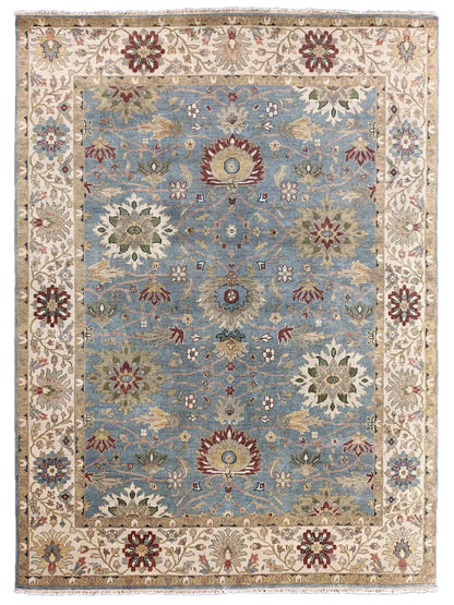 Exclusive Chobi CB-204 Lt.Blue Ivory  Transitional Hand Knotted Rug