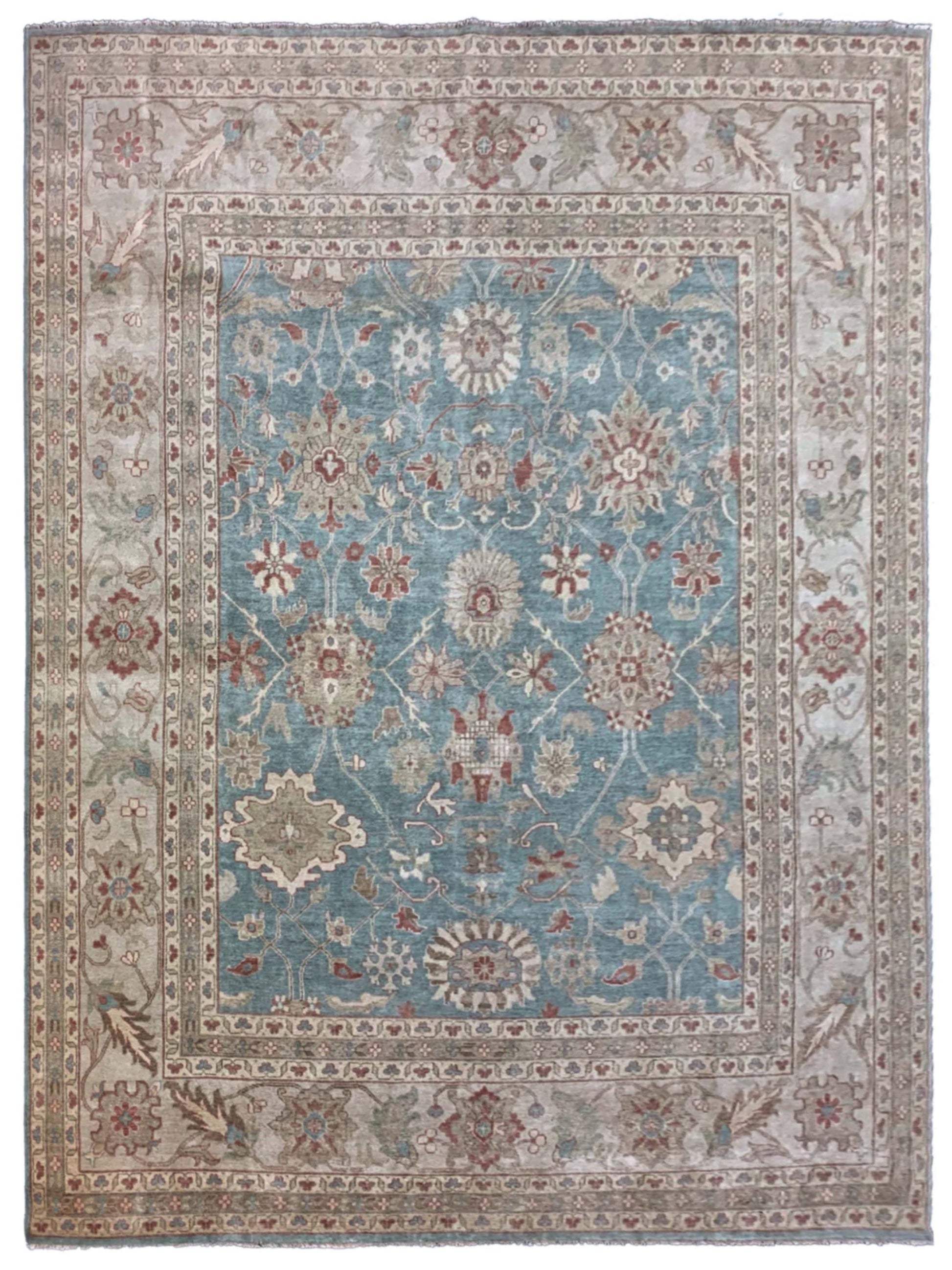 Exclusive Peshawar P-6 Beige Rust  Transitional Hand Knotted Rug