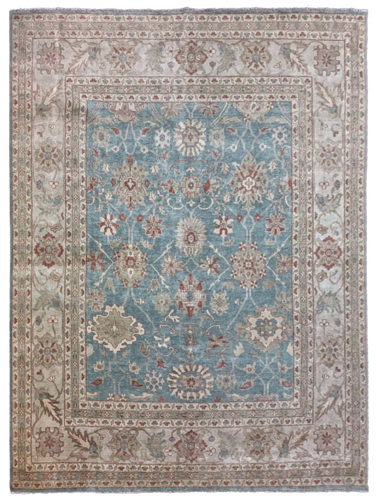 Exclusive Peshawar P-6 Beige Rust  Transitional Hand Knotted Rug
