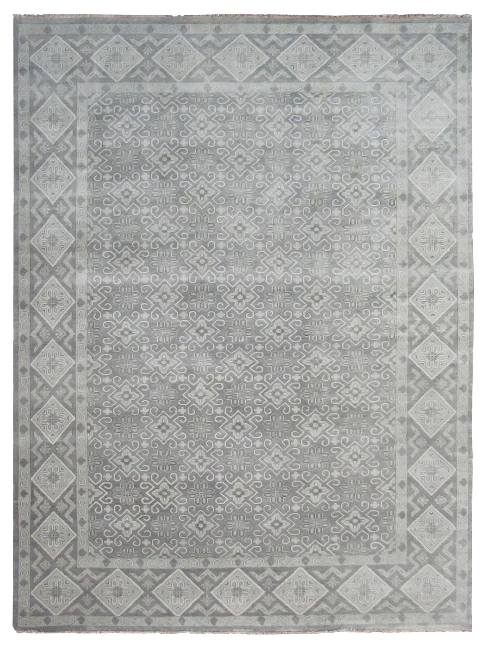 Exclusive Chobi CB-220 Grey Grey  Transitional Hand Knotted Rug