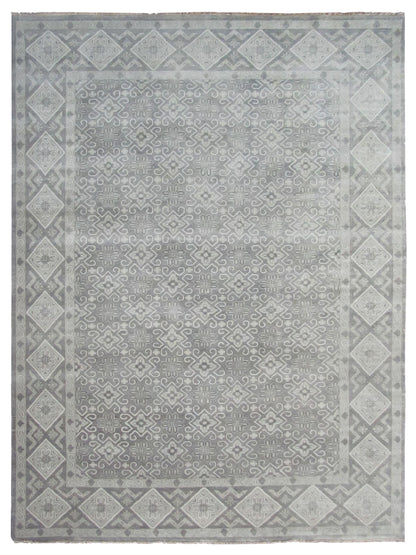 Exclusive Chobi CB-220 Grey Grey  Transitional Hand Knotted Rug