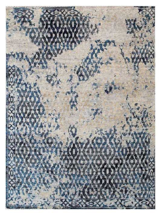 Exclusive Faberge FB-445 Blue Blue  Traditional Hand Knotted Rug