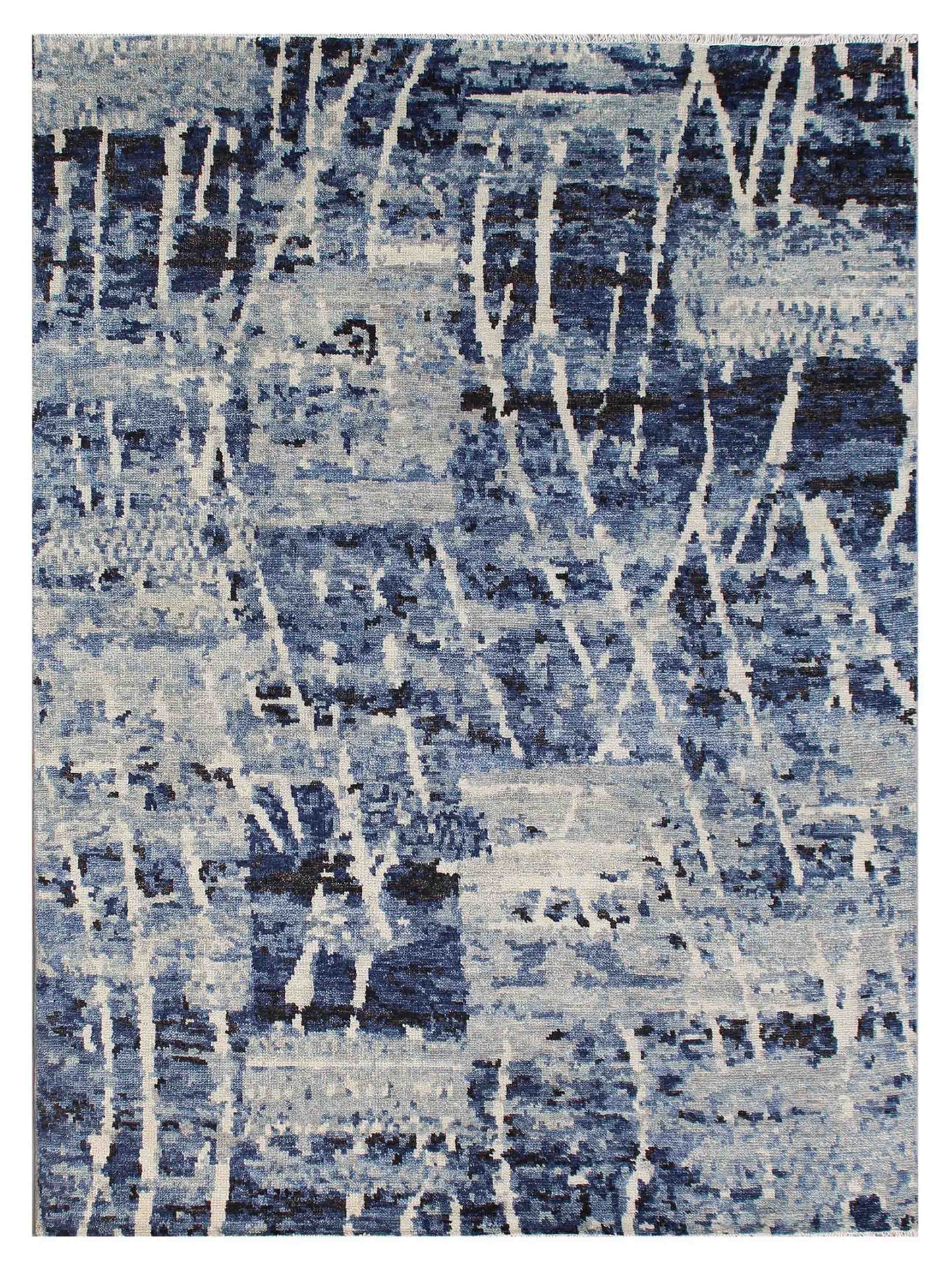Exclusive Faberge FB-453 Blue Blue  Traditional Hand Knotted Rug