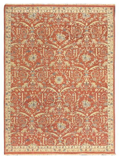Exclusive Soumak SC-546 Rust Ivory  Traditional Hand Knotted Rug