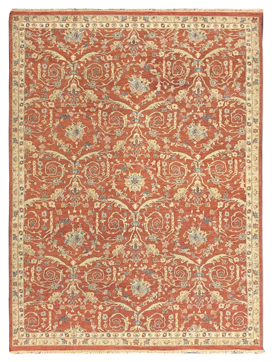 Exclusive Soumak SC-546 Rust Ivory  Traditional Hand Knotted Rug