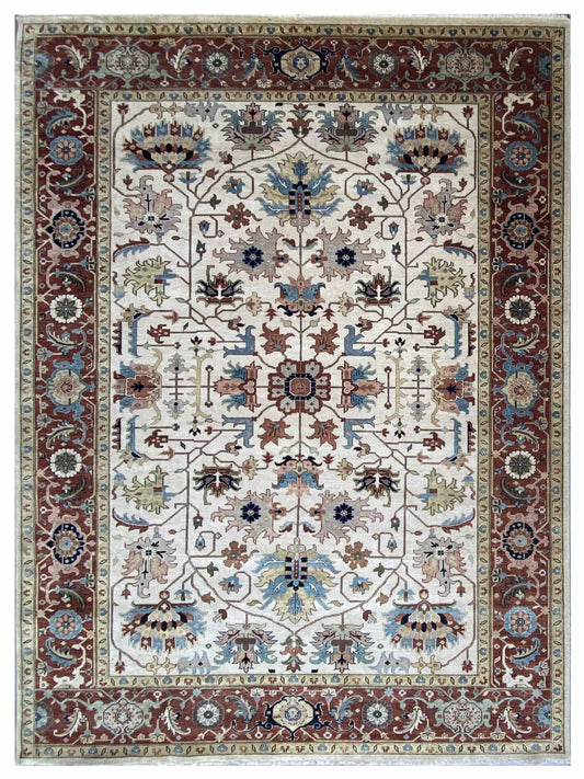Exclusive Serapi SP-21 Ivory Rust  Traditional Hand Knotted Rug