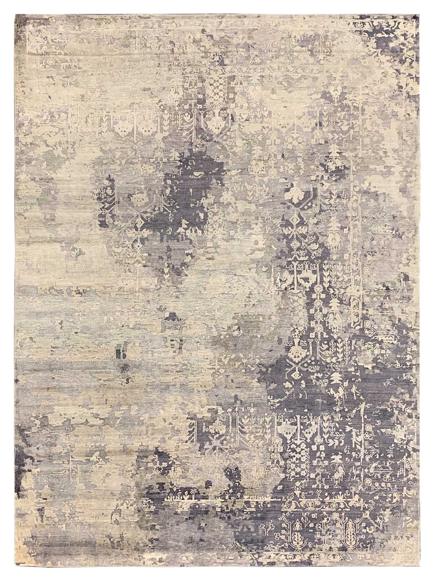 Exclusive Tradition TD-114 Grey Grey  Traditional Hand Knotted Rug