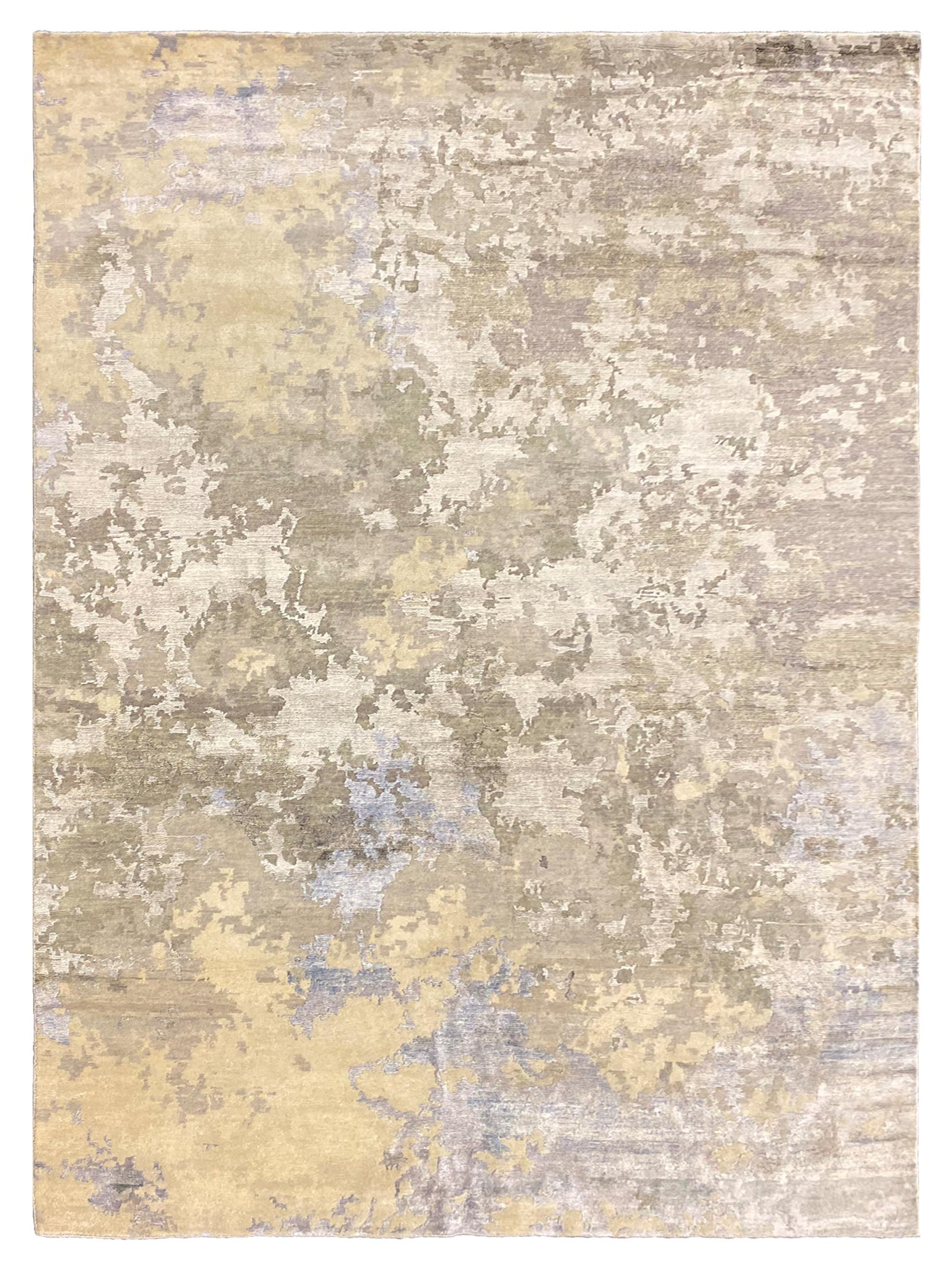 Exclusive Tibetino TI-660 Ivory Blue  Contemporary Hand Knotted Rug