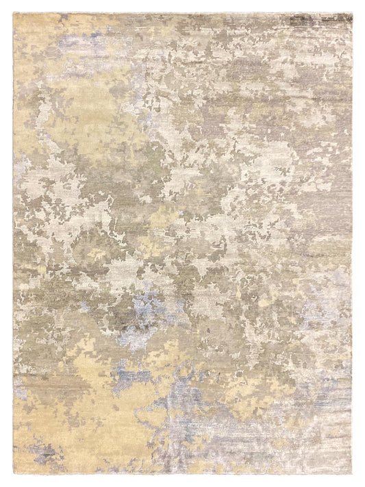 Exclusive Tibetino TI-660 Ivory Blue  Contemporary Hand Knotted Rug