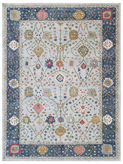 Exclusive Zengin ZE-470 Lt.Blue Dk Blue  Oushak Hand Knotted Rug