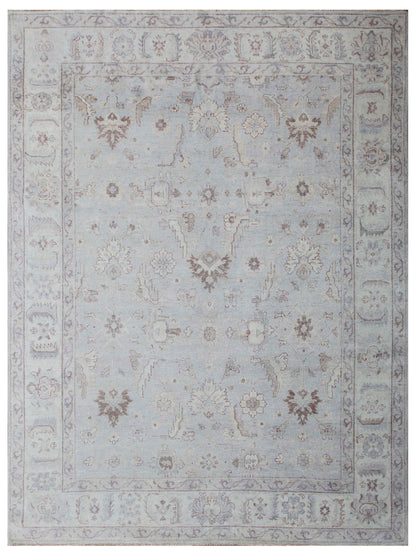 Exclusive Zengin ZE-620 Ivory Lt.Blue  Oushak Hand Knotted Rug