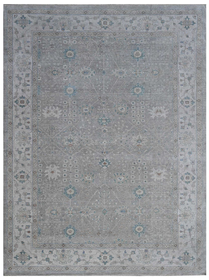 Exclusive Zengin ZE-660 Grey Beige  Oushak Hand Knotted Rug