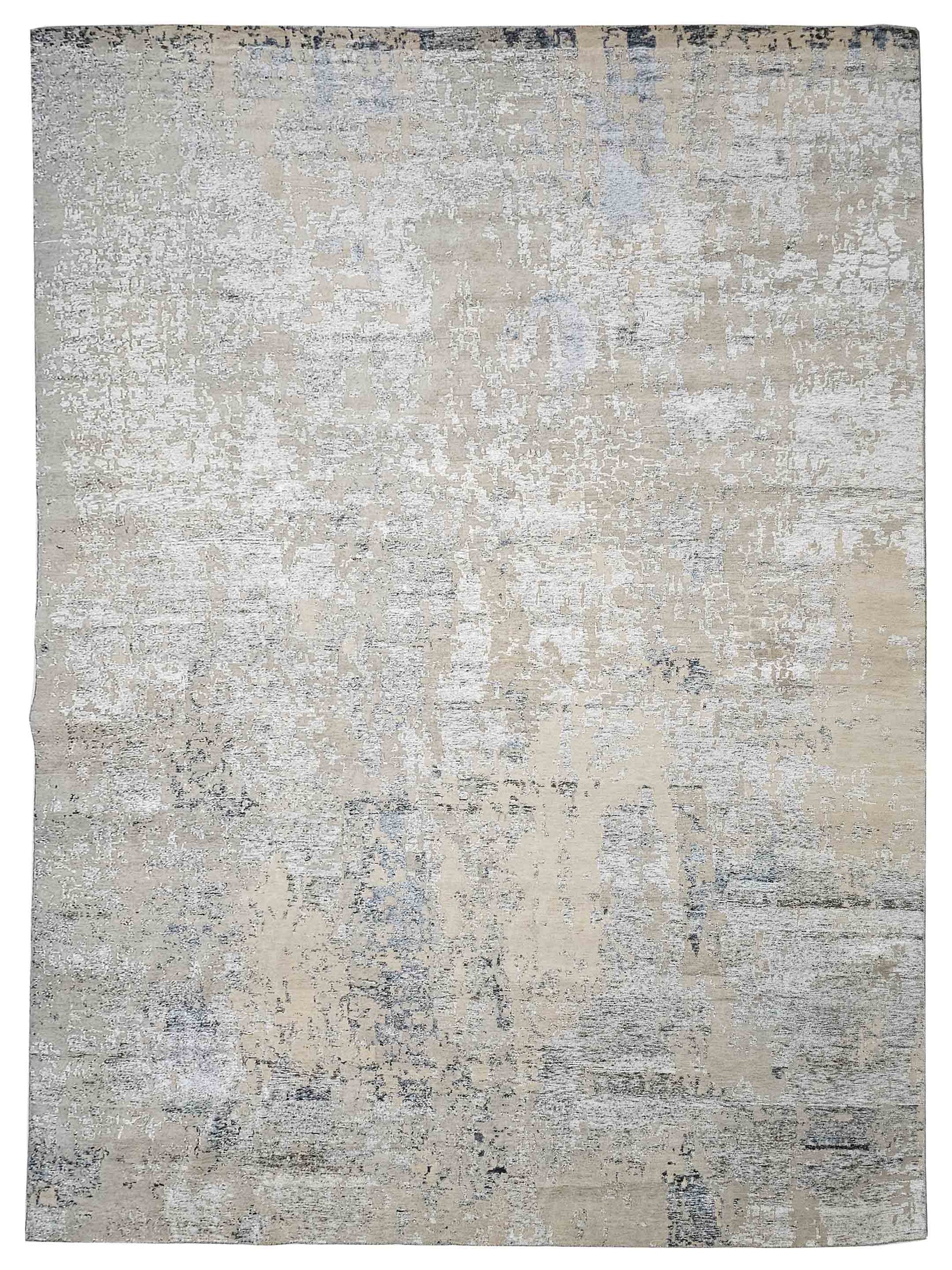Exclusive Tibetino Silk TS-919 Silver Grey  Contemporary Hand Knotted Rug