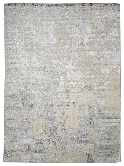 Exclusive Tibetino Silk TS-919 Silver Grey  Contemporary Hand Knotted Rug