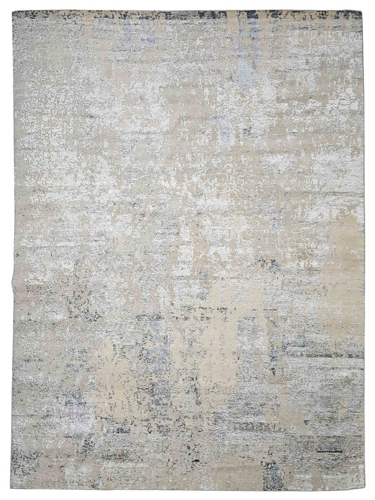Exclusive Tibetino Silk TS-919 Silver Grey  Contemporary Hand Knotted Rug
