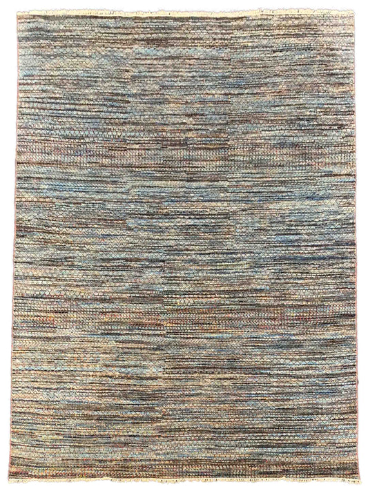 Exclusive Afghan Modern UG-318 Blue Multi  Transitional Hand Knotted Rug