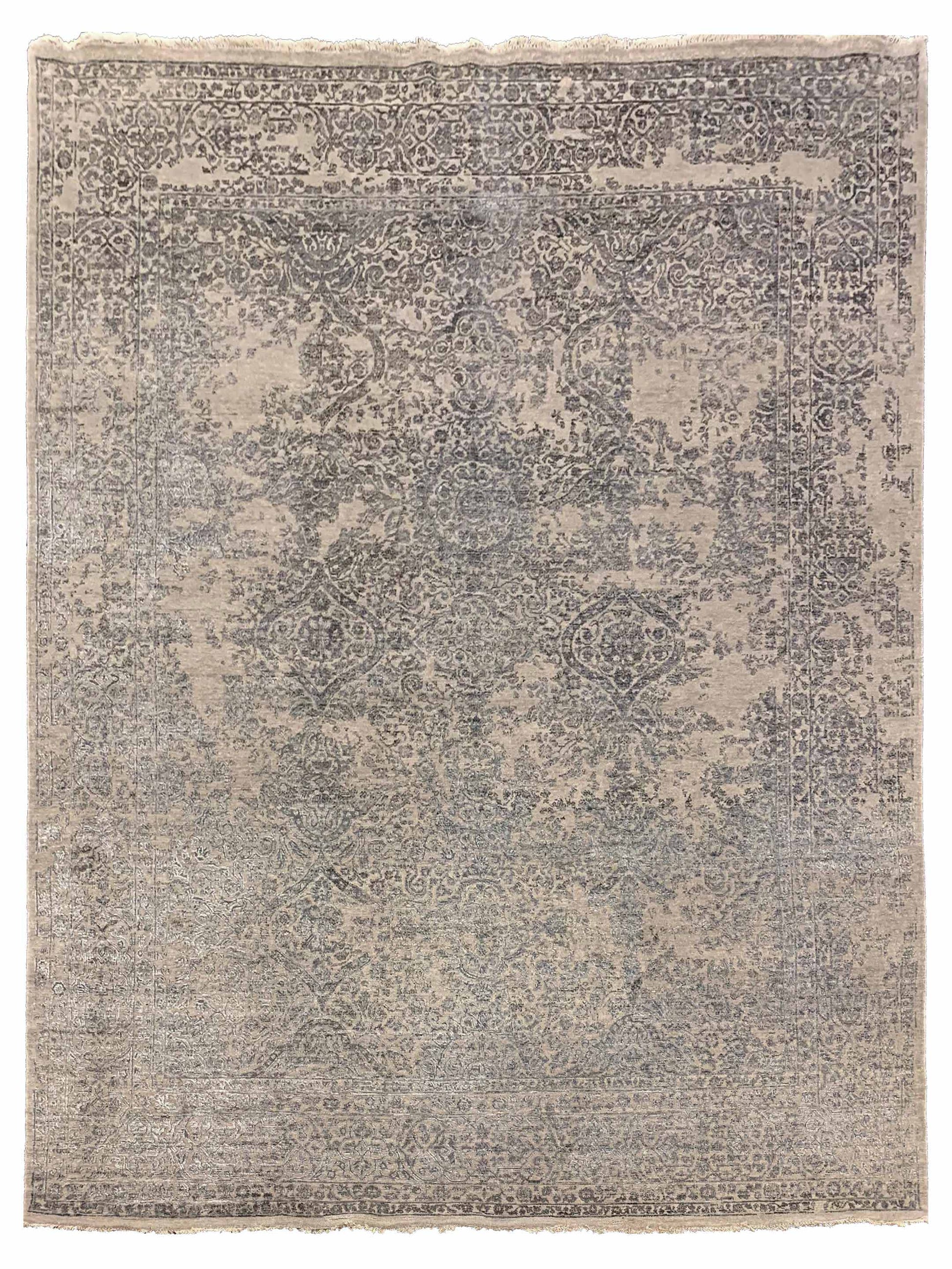 Exclusive Radiance DL-316 Grey Beige  Transitional Hand Knotted Rug