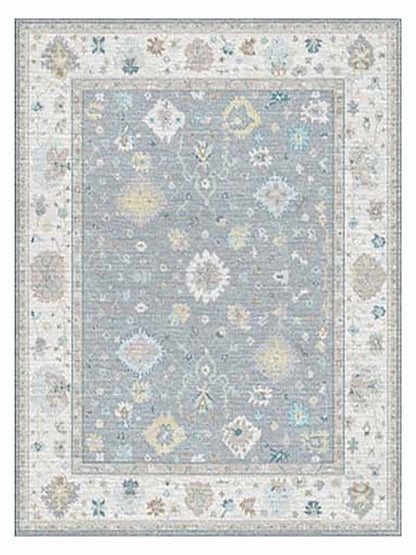 Exclusive Zengin ZE-992 Grey Beige  Oushak Hand Knotted Rug
