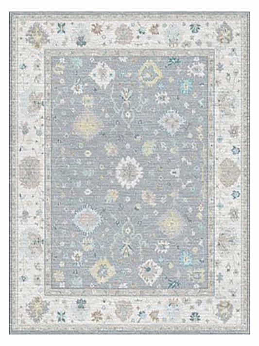 Exclusive Zengin ZE-992 Grey Beige  Oushak Hand Knotted Rug